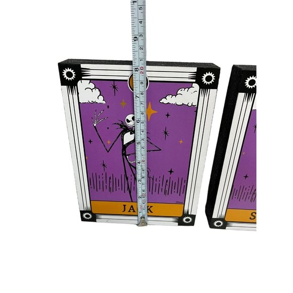 Nightmare Before Christmas Jack and Sally Wooden Tarot Card Signs NEW - Picture 4 of 6